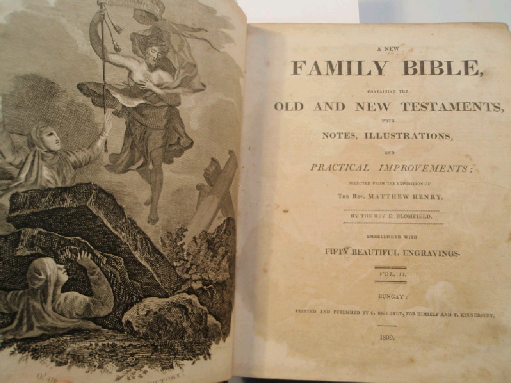 Appraisal: Rev E Blomfield ed A New Family Bible Bungay fifty