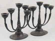 Appraisal: Georg Jensen a fine pair of Danish five light silver