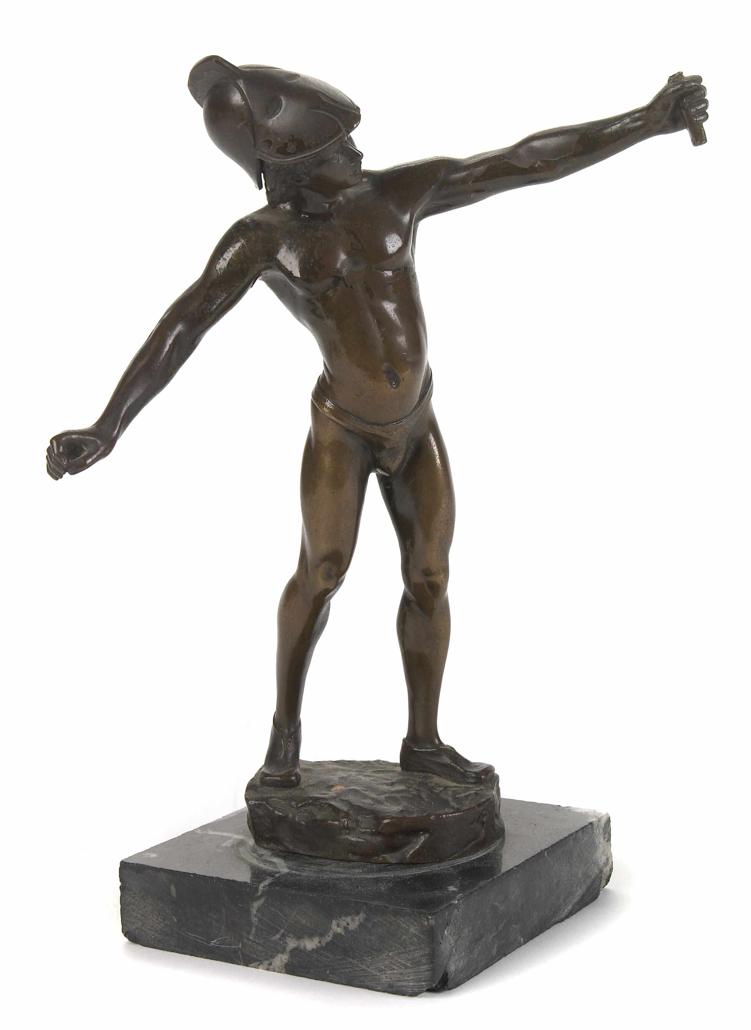 Appraisal: A French bronze figure of a youth cast after a