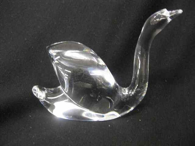 Appraisal: Baccarat Crystal Figurine of a Swan '' tall signed excellent