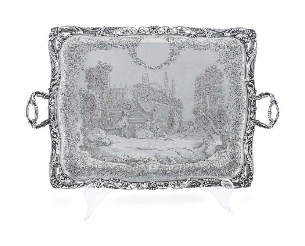 Appraisal: A French Silver Tray A French Silver Tray Fray Fils