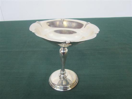 Appraisal: STERLING SILVER COMPOTE H Approx Troy ozs Note Bent stem