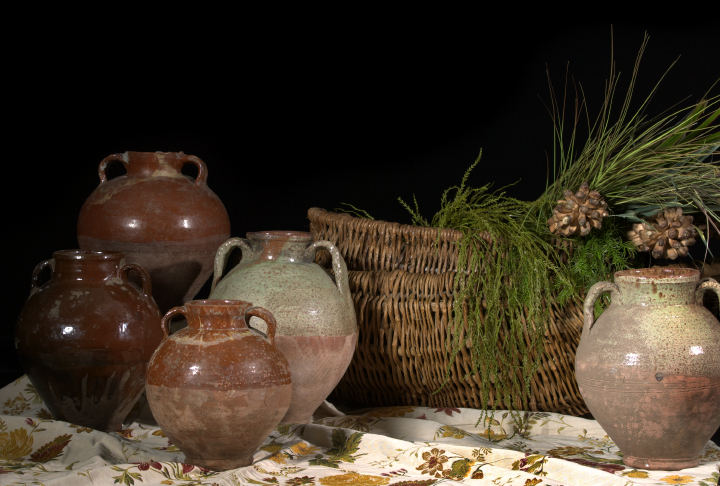 Appraisal: Two Provincial Oviform Reed Baskets early th century each with