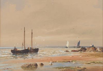 Appraisal: Thomas Bush Hardy British - Coastal scene in North Wales