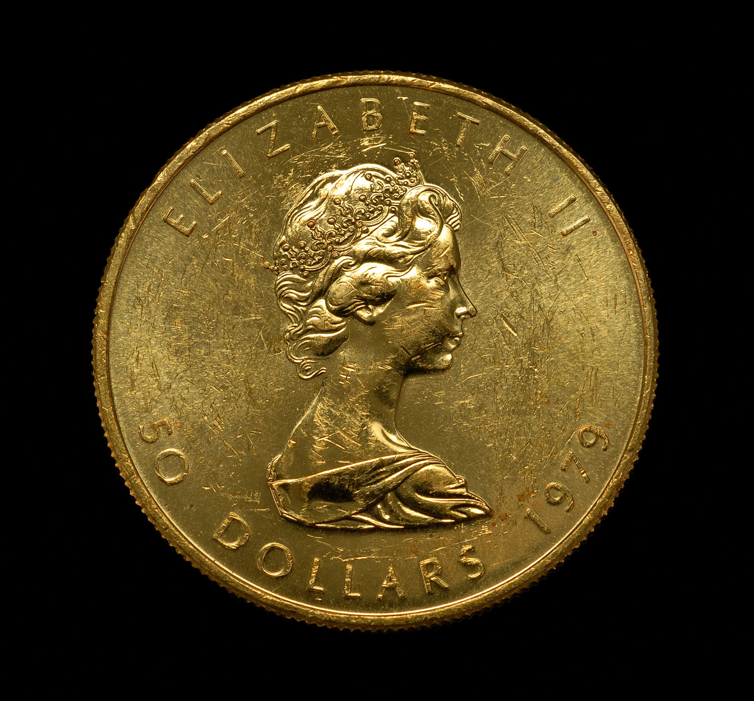 Appraisal: CANADIAN FIFTY DOLLAR GOLD PIECE Some surface scratching