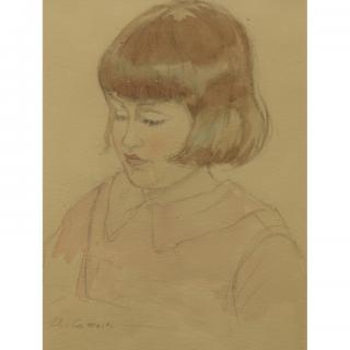 Appraisal: Charles Camoin French - Watercolor Pencil Portrait of young Denise