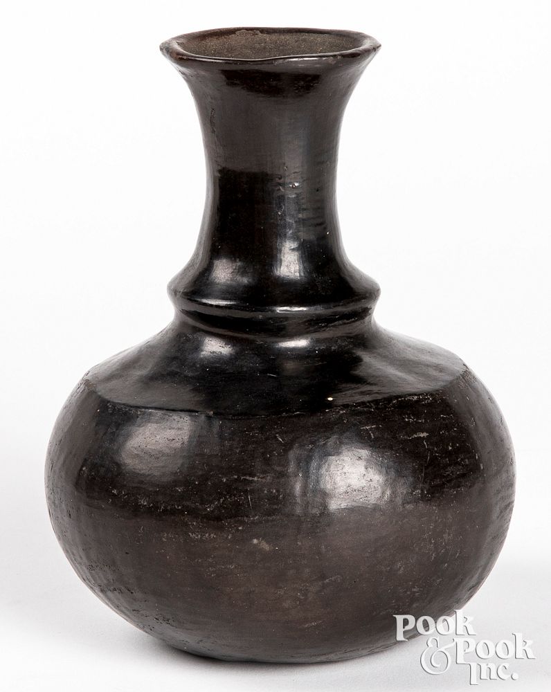 Appraisal: Santa Clara Indian blackware vase Santa Clara Indian blackware vase