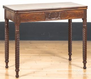 Appraisal: Sheraton mahogany games table ca h Sheraton mahogany games table