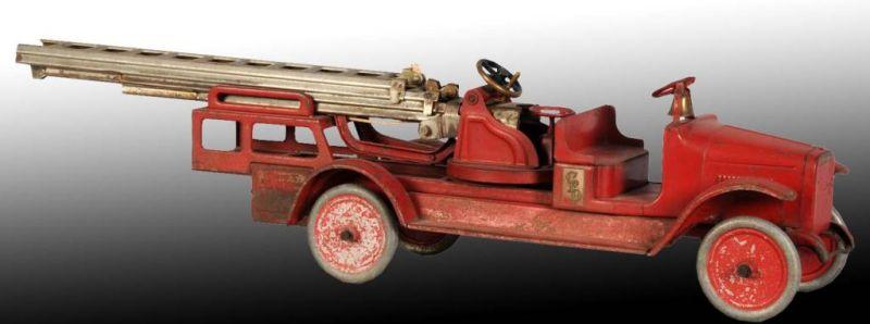 Appraisal: Pressed Steel Buddy L Crank Aerial Fire Truck Description American