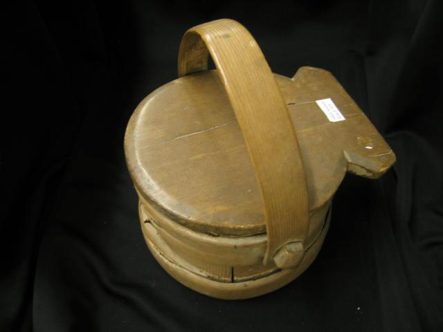 Appraisal: Early Wooden Salt Box basket handle