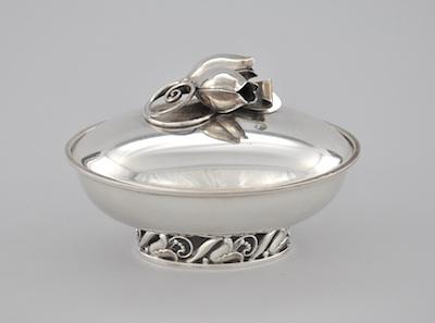 Appraisal: A Silver Covered Dish on Foot by Georg Jensen Inc