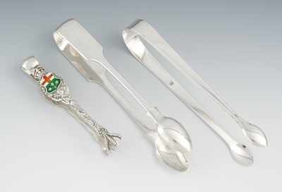 Appraisal: Three Sterling Silver Sugar Tongs Including a cast sterling silver