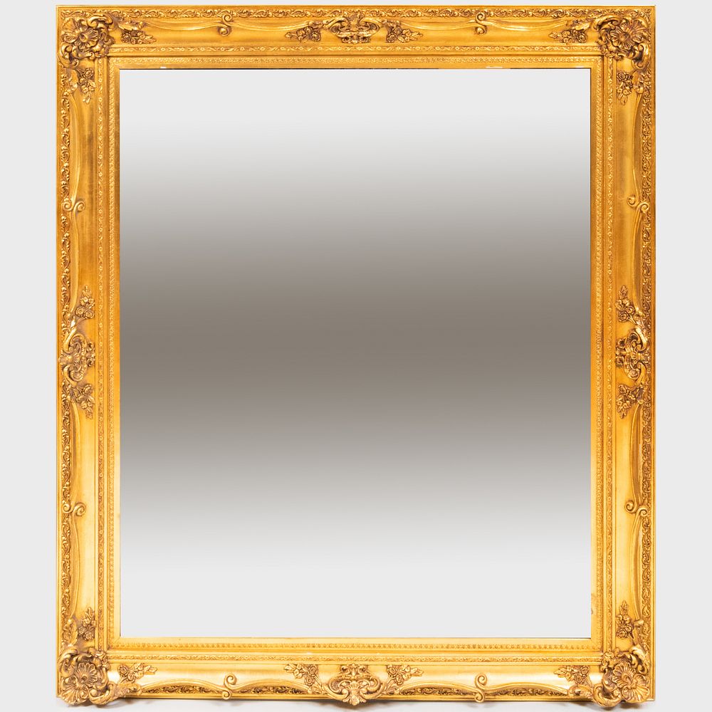 Appraisal: R gence Style Gold Painted Mirror of Recent Manufacture ft