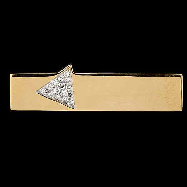 Appraisal: Triangle of Diamonds Pin A K smooth finish pin with