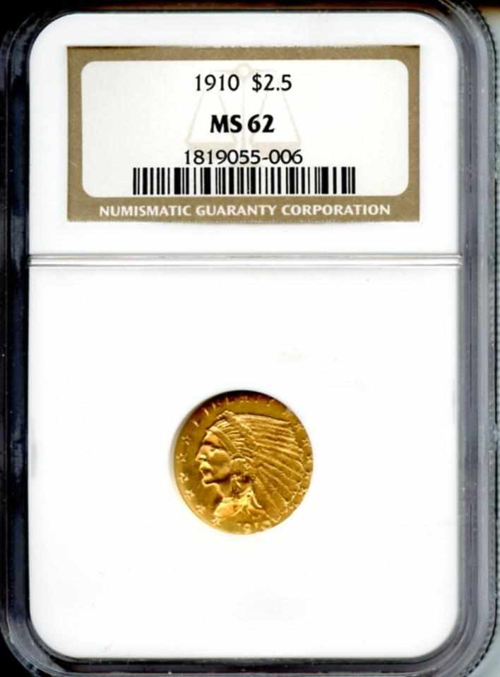 Appraisal: MS NGC Yellow-golden color with slightly muted luster and some