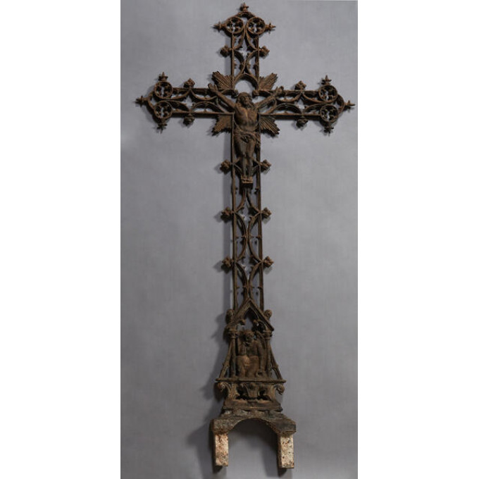 Appraisal: French Cast Iron Garden Cross th c of pierced design