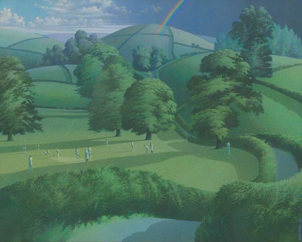 Appraisal: MARTIN BICKLEY BRITISH B x Cricket Match Oil on canvas