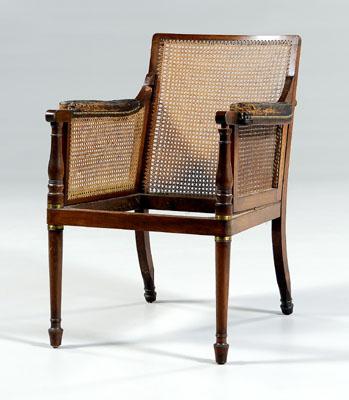 Appraisal: British Regency campaign chair mahogany with cane back and arm