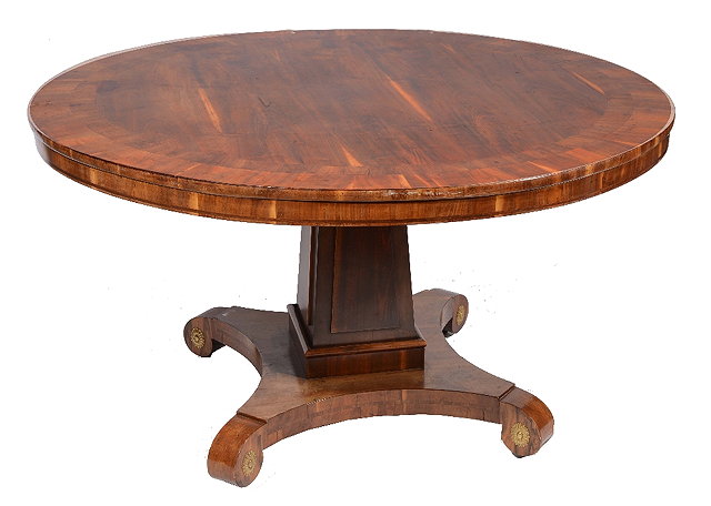 Appraisal: A MID VICTORIAN FIGURED MAHOGANY AND CROSSBANDED CIRCULAR BREAKFAST TABLE