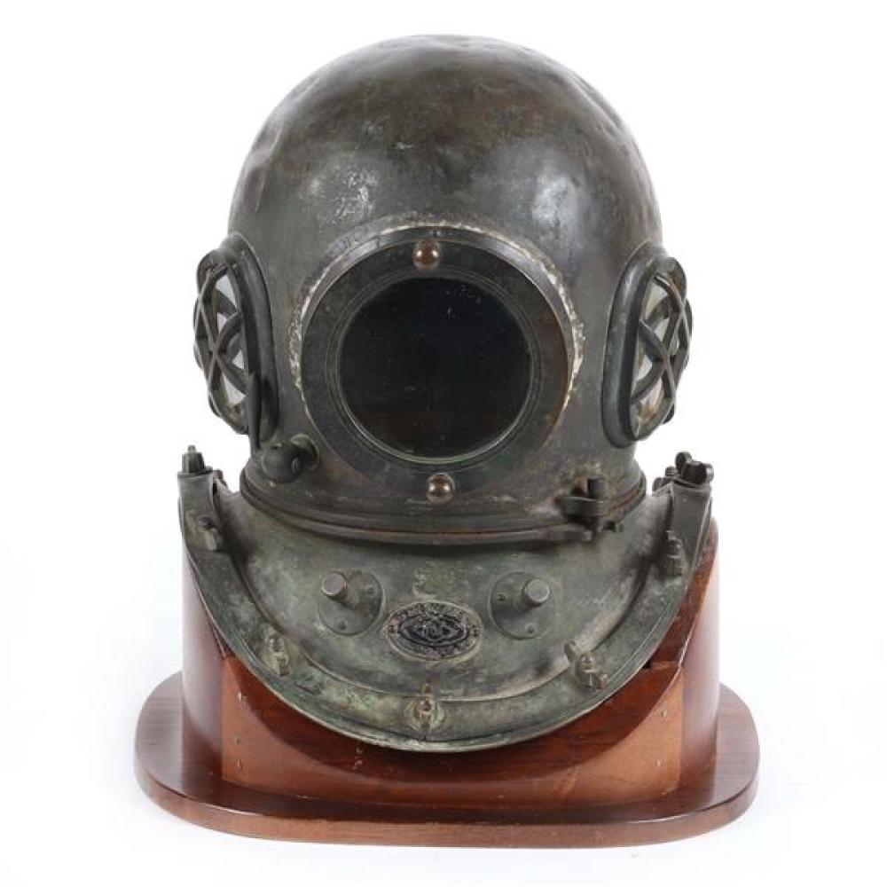 Appraisal: ANTIQUE TOA DIVING APPARATUS COPPER AND BRASS HELMET TOKYO JAPAN