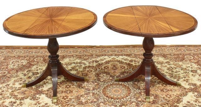 Appraisal: lot of English style mahogany drop-leaf tables th c banded