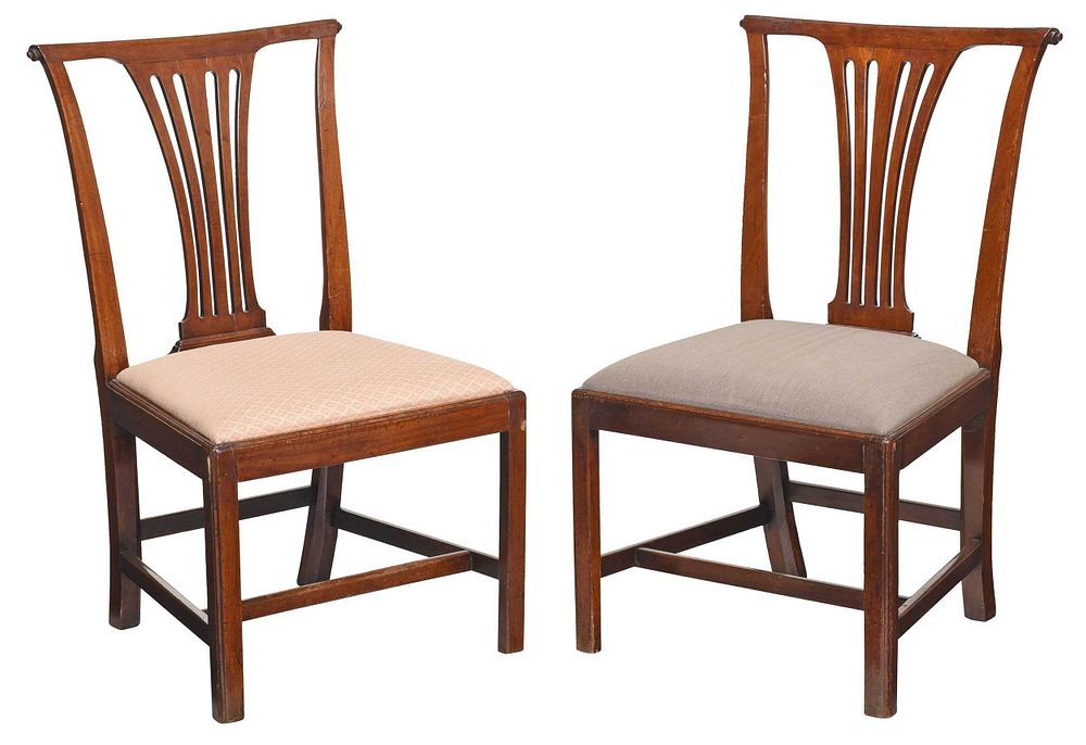 Appraisal: Pair Chippendale Mahogany Side Chairs British or possibly Virginia th