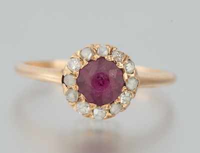 Appraisal: A Ladies' Pink Tourmaline and Diamond Ring k yellow gold