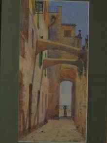 Appraisal: Luigi Allavena A watercolour of a mediterranean street signed bottom