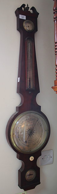 Appraisal: A TH CENTURY MAHOGANY DIAL BAROMETER by Somalvico and Son