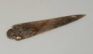 Appraisal: Large Knapped Flint Projectile Point Large knapped flint projectile point