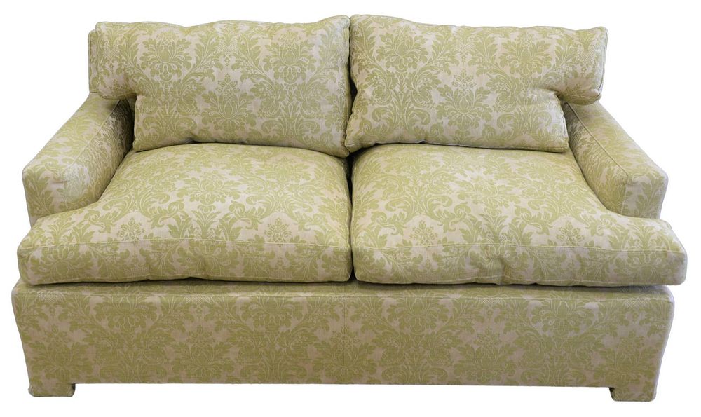 Appraisal: Dunbar Upholstered Loveseat having original upholstery height inches length inches