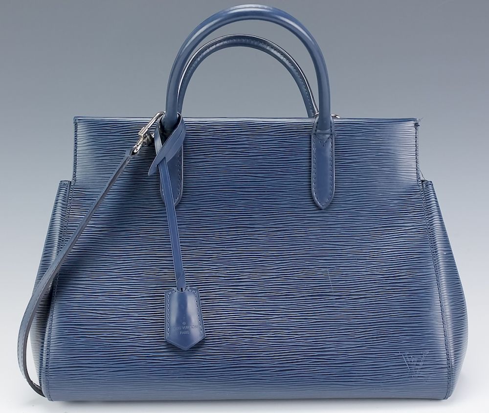 Appraisal: Louis Vuitton LV Marly Blue Epi Leather Handbag Louis Vuitton