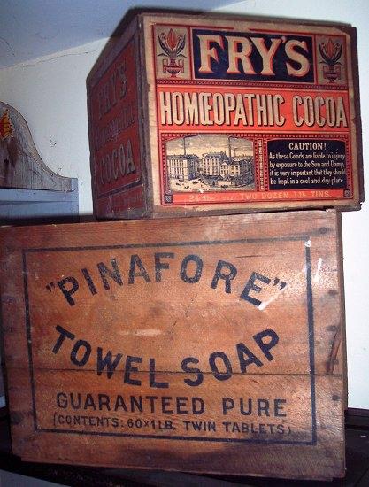 Appraisal: A packing case for Pinafore Towel Soap and a Fry's