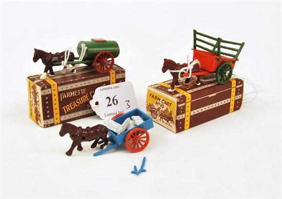 Appraisal: THREE MOKO FARMETTE MODELS INCLUDING NO FARM CART NO WATER