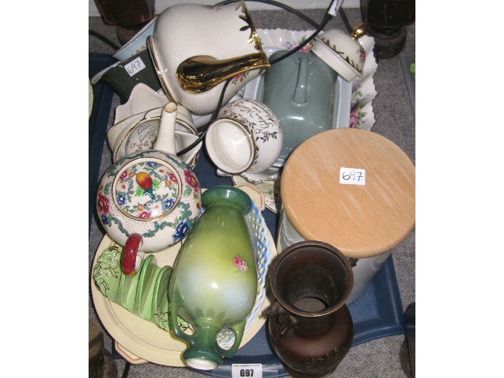 Appraisal: Tray lot of assorted ceramics etc