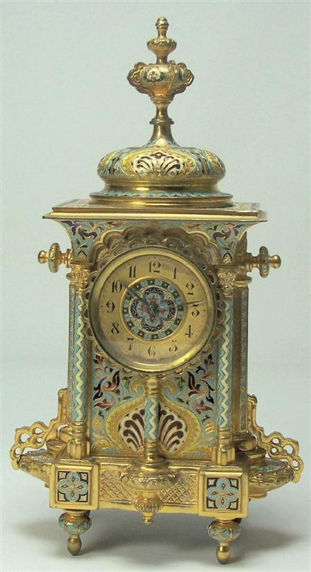 Appraisal: A late th century French gilt bronze and champleve enamel