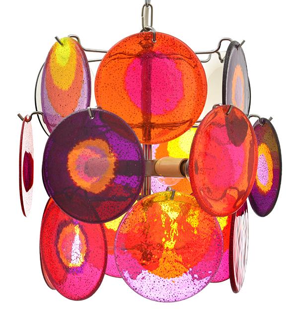 Appraisal: A MAZZEGA CHANDELIER c s Italy Plastic circular multi coloured