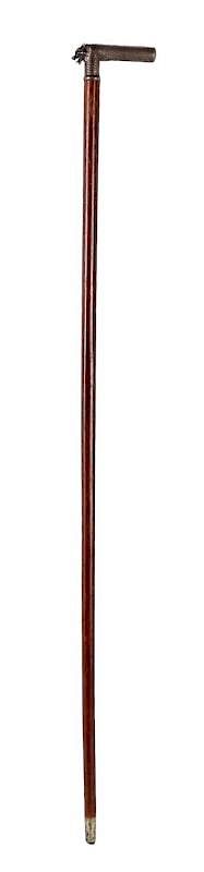 Appraisal: Walking Stick With Silver Handle L shaped Sterling handle marked