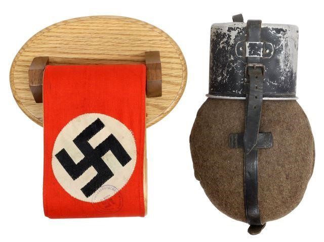 Appraisal: lot of German WWII military items Nazi arm band on