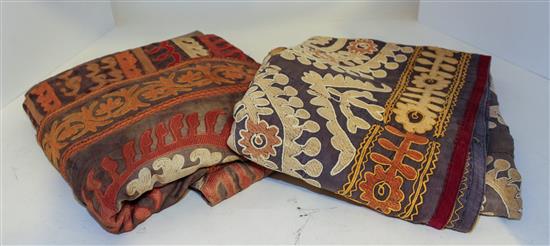 Appraisal: Sale Lot Two Middle Eastern Embroidered Silk Panels Each approximately