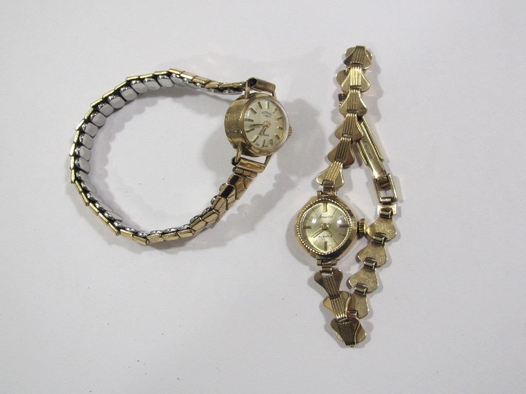 Appraisal: Two ladies ct gold cased wrist watches one by Rotary