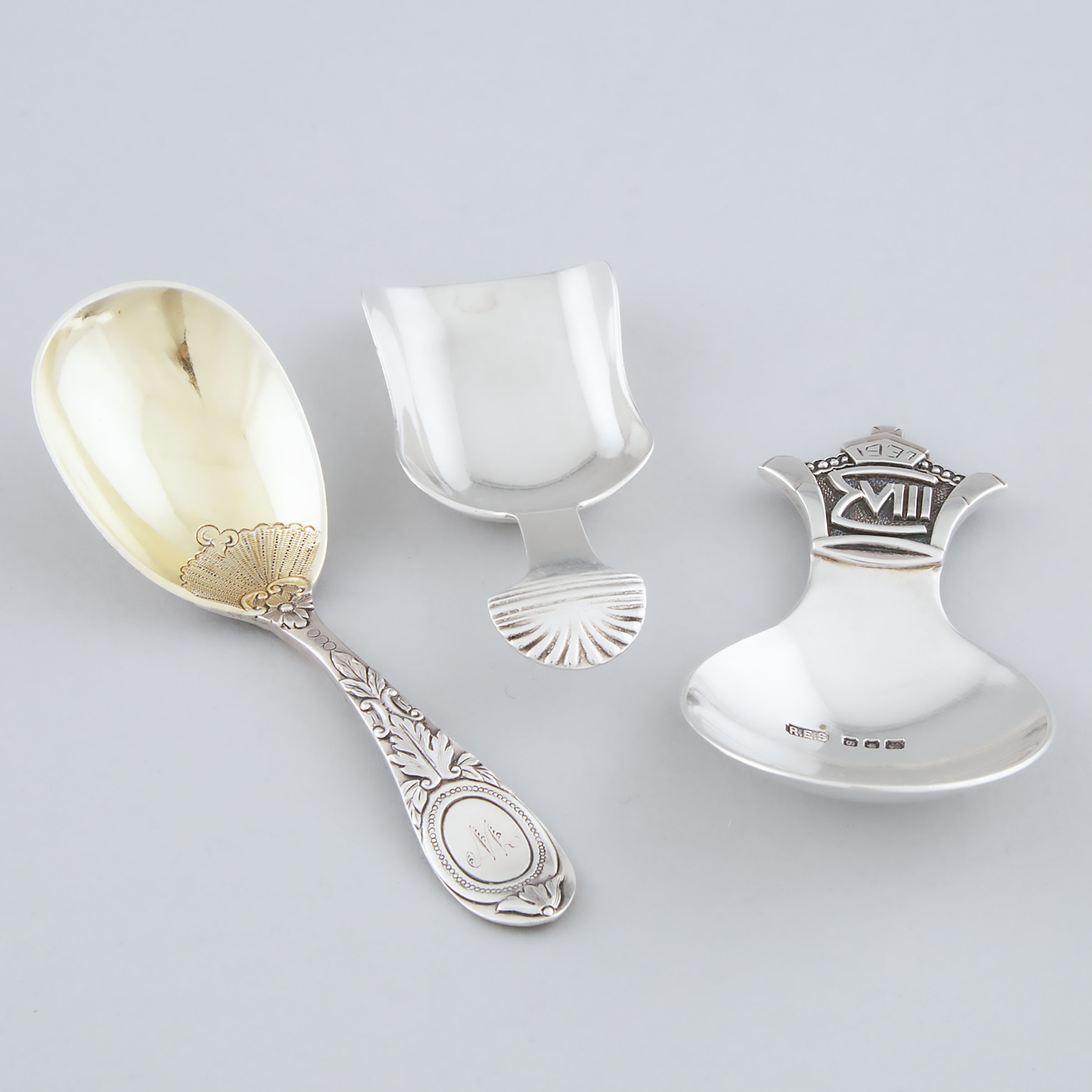 Appraisal: Three Victorian and Later English Silver Caddy Spoons London and