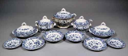 Appraisal: An early Victorian English white ware doll's dinner service printed