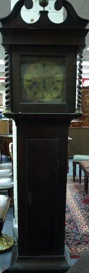 Appraisal: An oak longcase clock the brass dial with Roman and