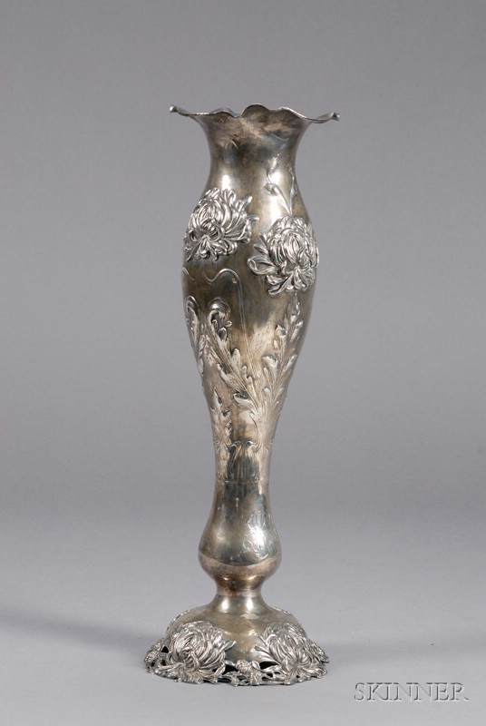 Appraisal: Tall Theodore B Starr Sterling Art Nouveau Vase early th