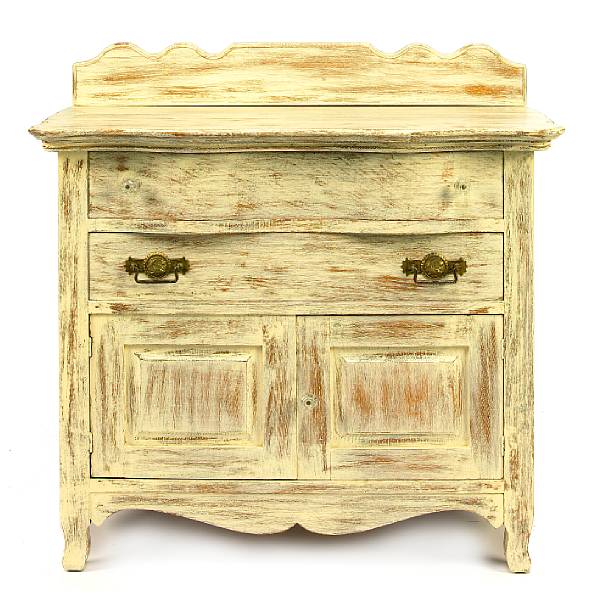 Appraisal: An American paint decorated washstand height in width in depth