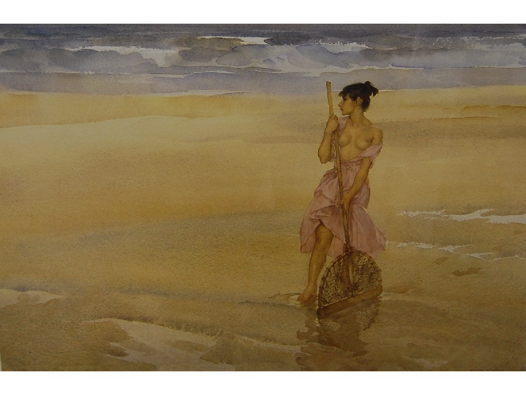 Appraisal: W Russell Flint - Scantily-clad lady on a beach ltd