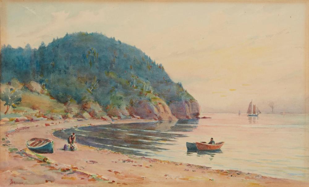 Appraisal: ALFRED THOMAS BRICHER - COASTAL BAY WATERCOLOR ON PAPER SIGHT