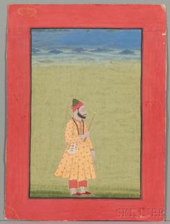 Appraisal: Miniature Portrait of a Mughal Ruler Miniature Portrait of a