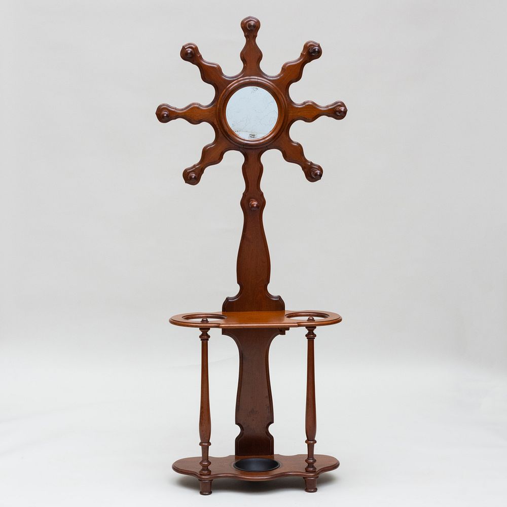 Appraisal: Late Victorian Mahogany Hat and Umbrella Stand ft in x